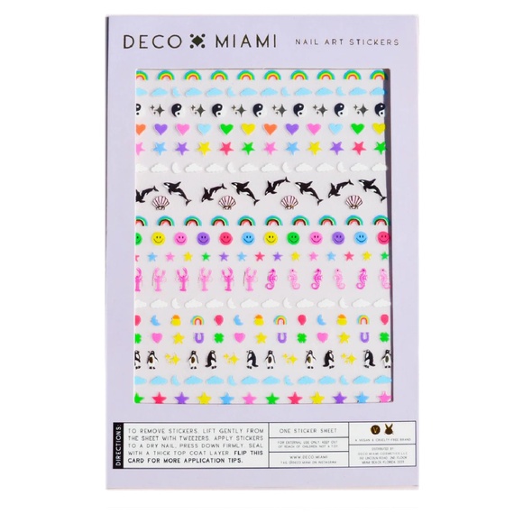 Deco Miami Other - DECO MIAMI Lucky Charm Nail Art Stickers Dolphins Penguins Rainbows Lobsters NIP